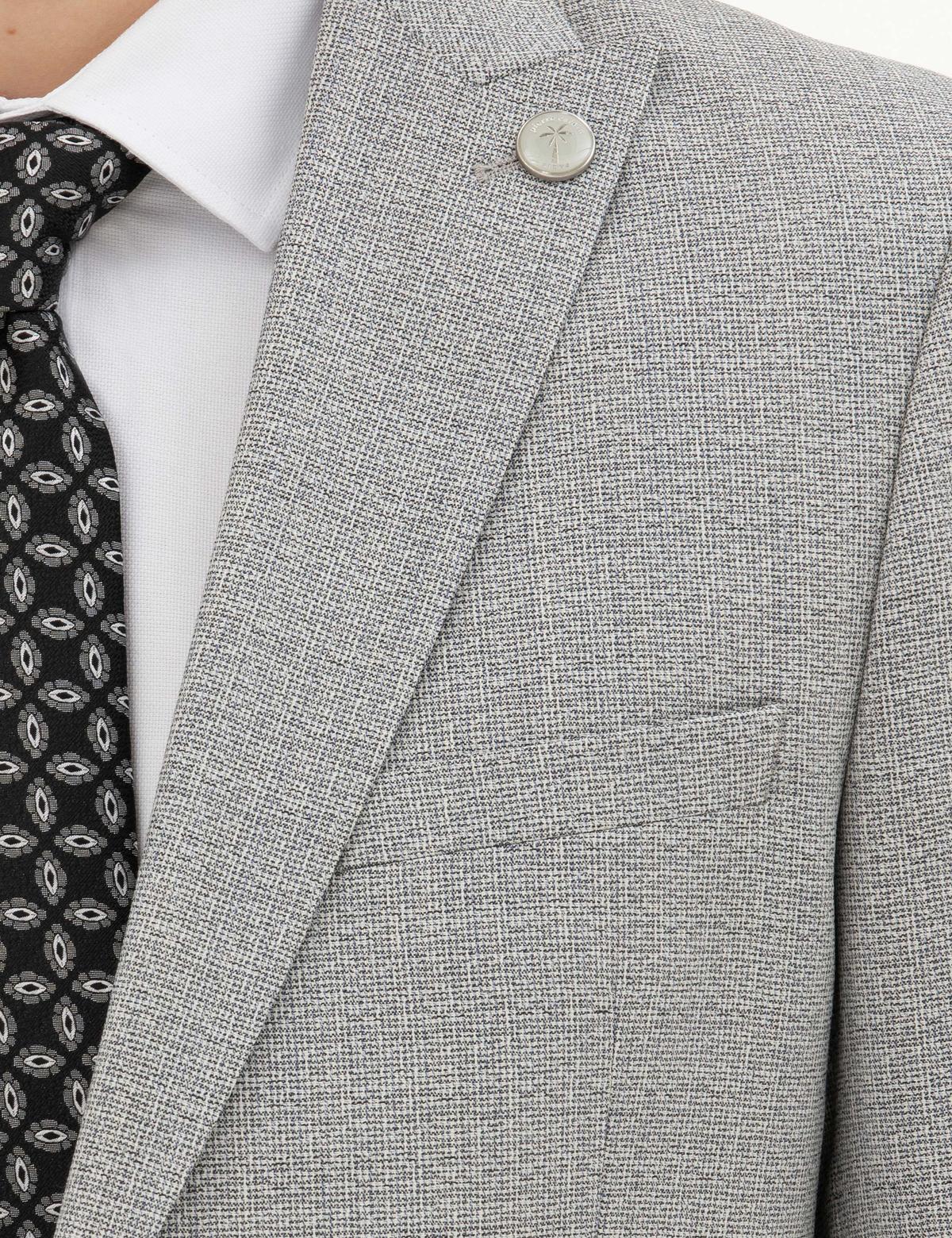 Açık Gri Ex. Slim Fit Yün Takım Elbise - 50285280005