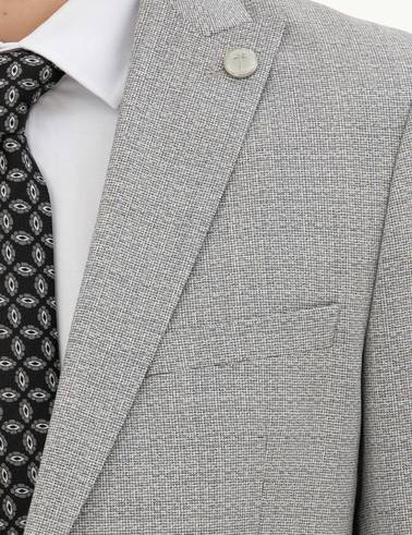 Açık Gri Extra Slim Fit Yün Takım Elbise