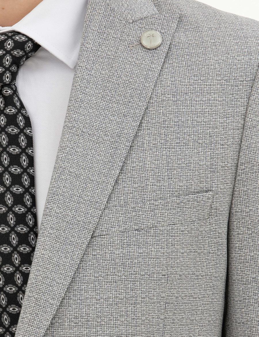 Açık Gri Ex. Slim Fit Yün Takım Elbise