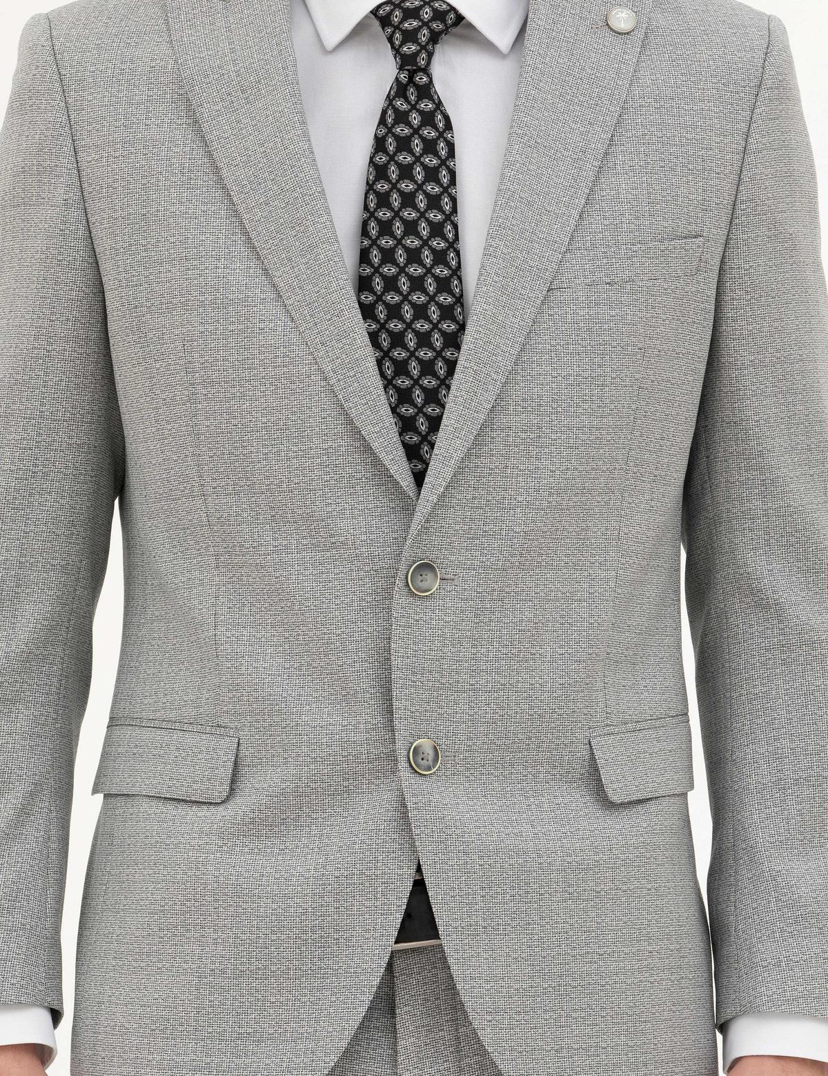 Açık Gri Ex. Slim Fit Yün Takım Elbise - 50285280005