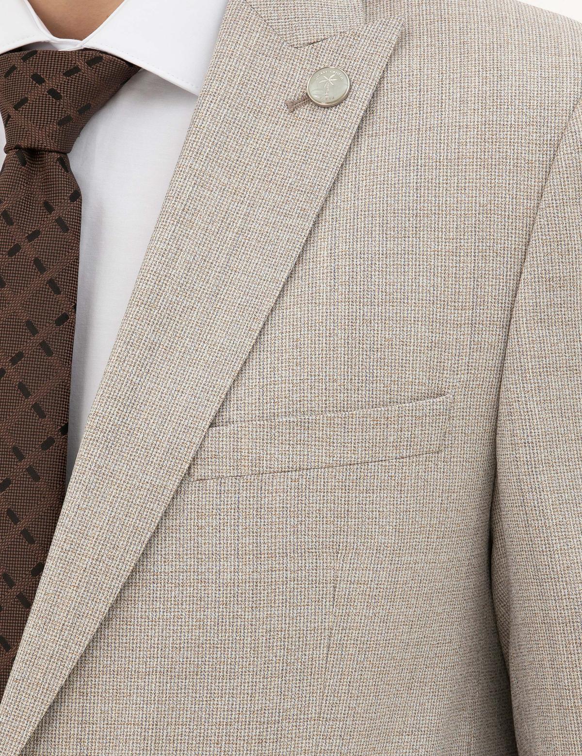 Bej Ex. Slim Fit Yün Takım Elbise - 50285280044