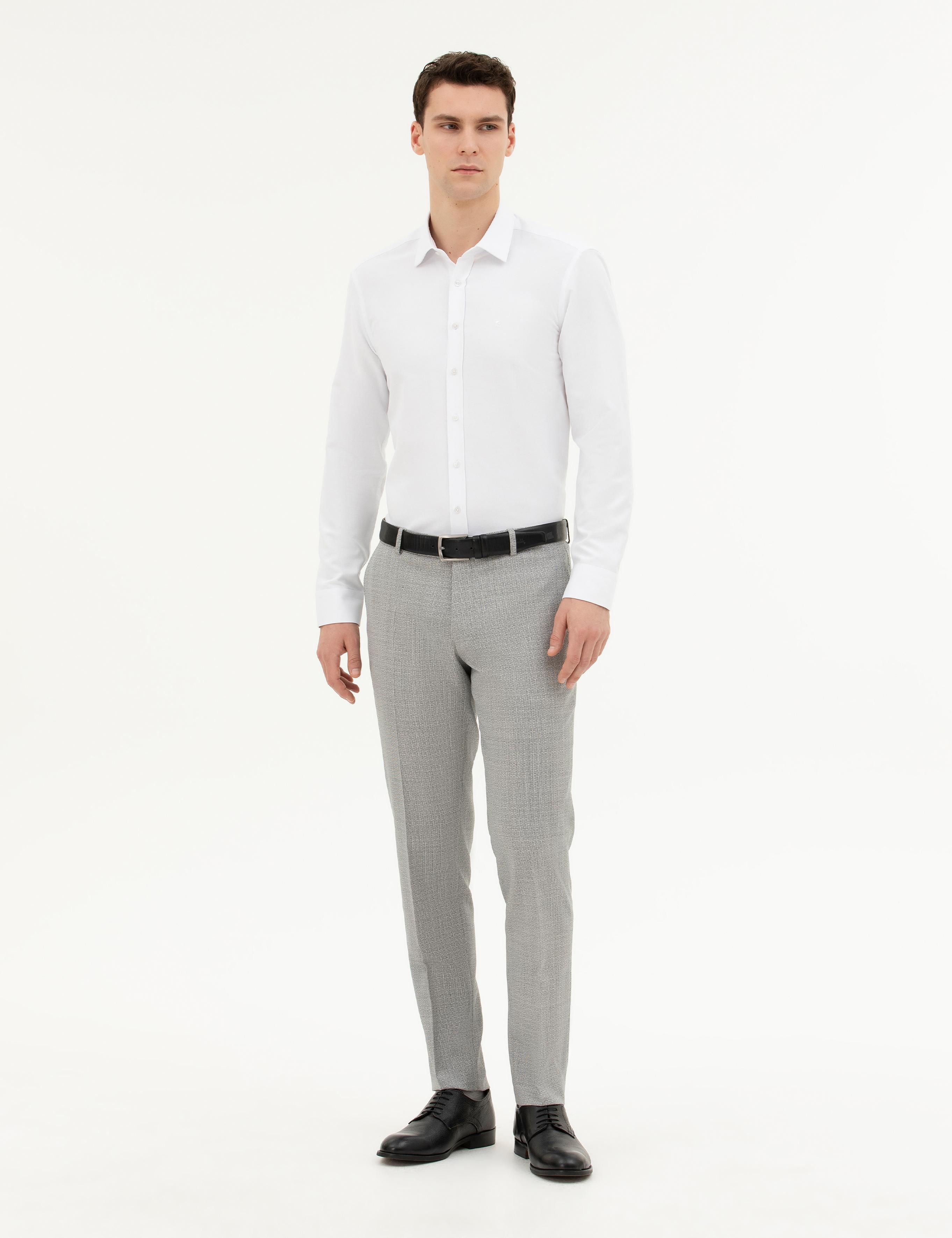 Beyaz Slim Fit Uzun Kollu Gömlek