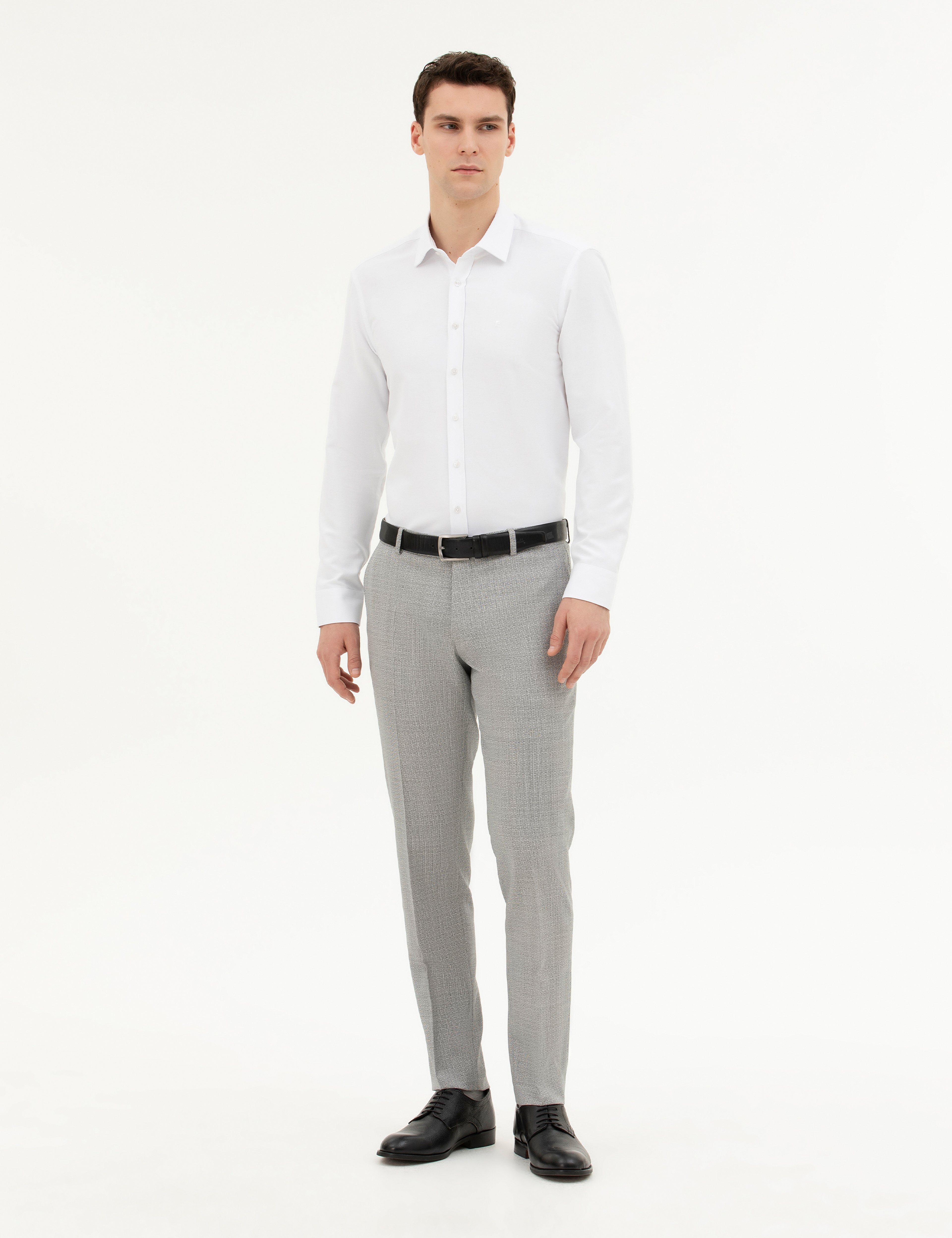 Beyaz Slim Fit Uzun Kollu Gömlek - Image 4