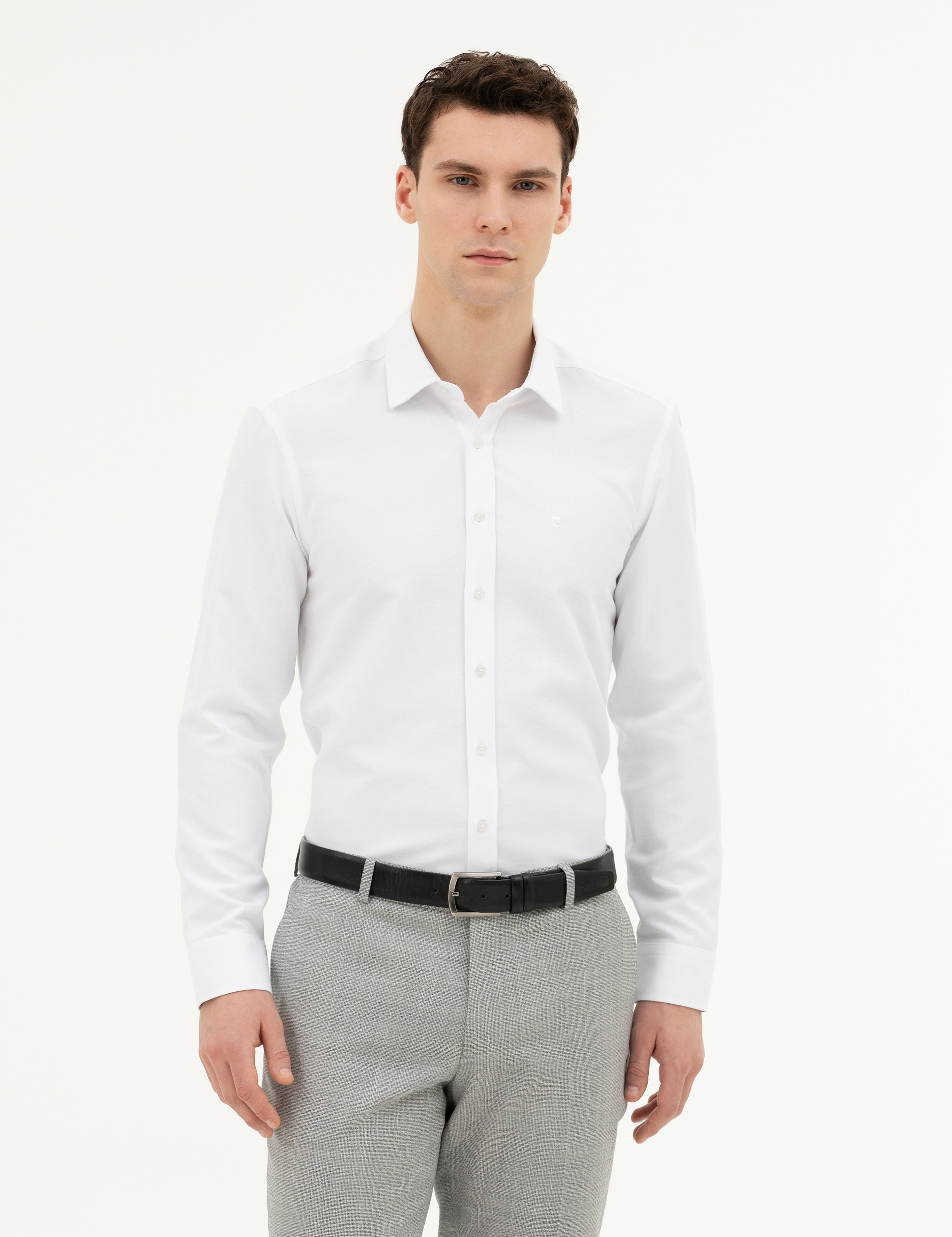Beyaz Slim Fit Uzun Kollu Gömlek - Image 1