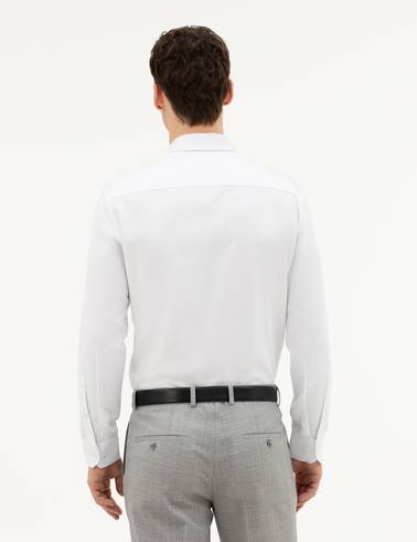 Beyaz Slim Fit Uzun Kollu Gömlek