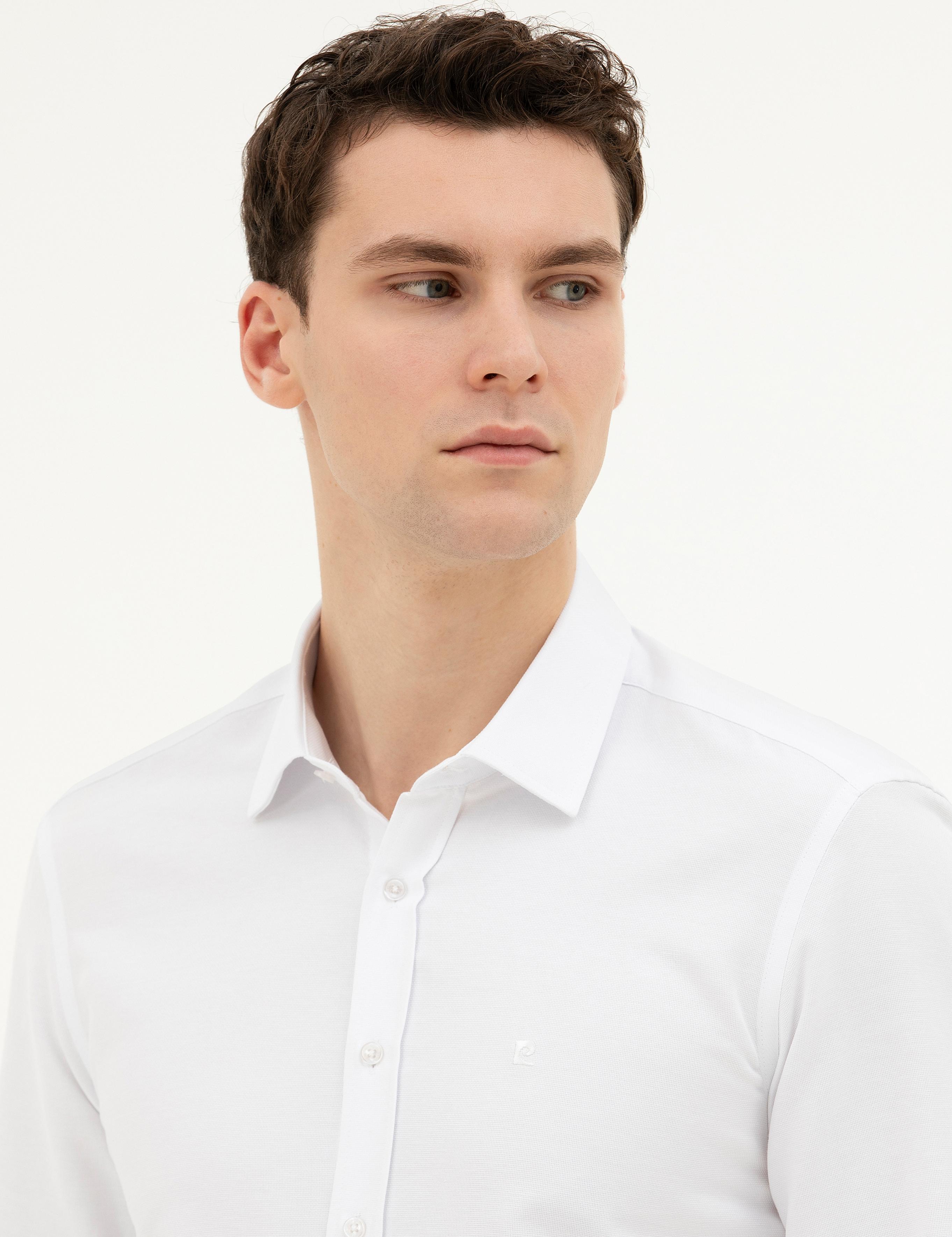 Beyaz Slim Fit Uzun Kollu Gömlek