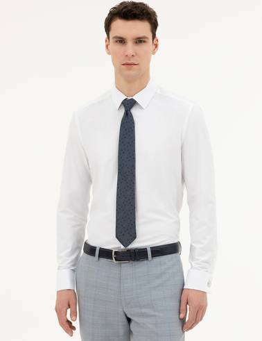 Beyaz Slim Fit Uzun Kollu Basic Gömlek