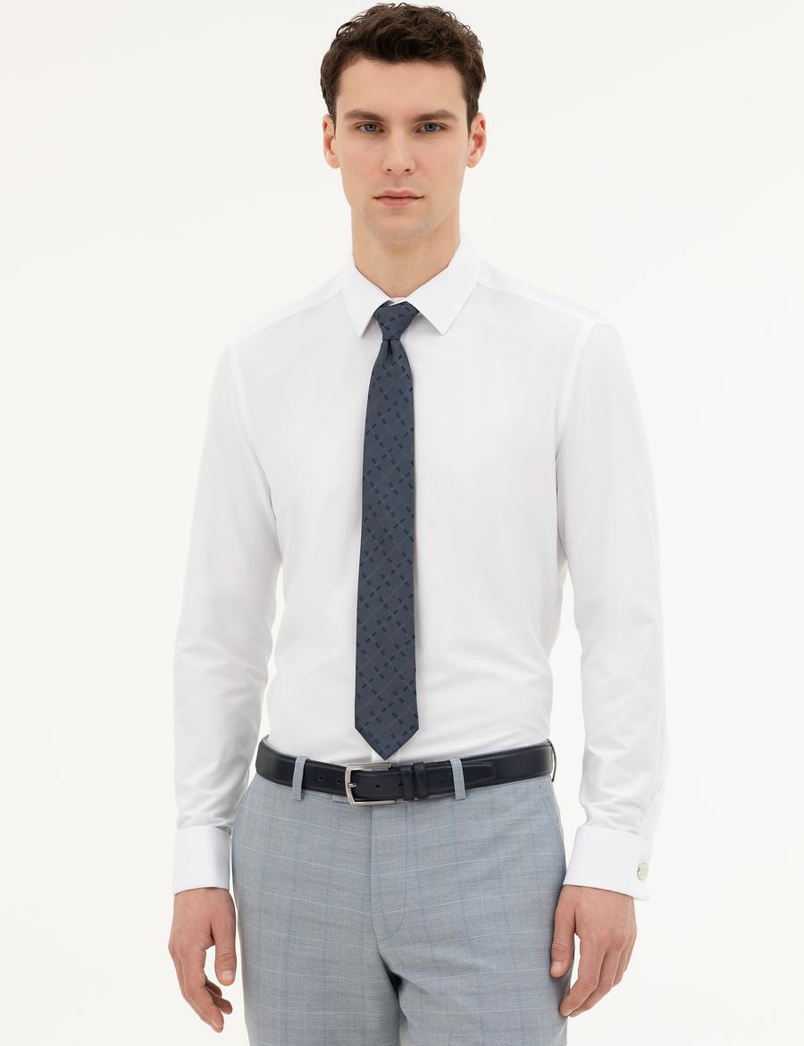 Beyaz Slim Fit Uzun Kollu Basic Gömlek