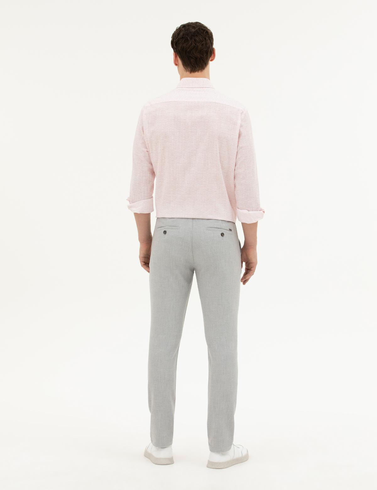 Gri Slim Fit Jogger Kanvas Pantolon - 50284271203