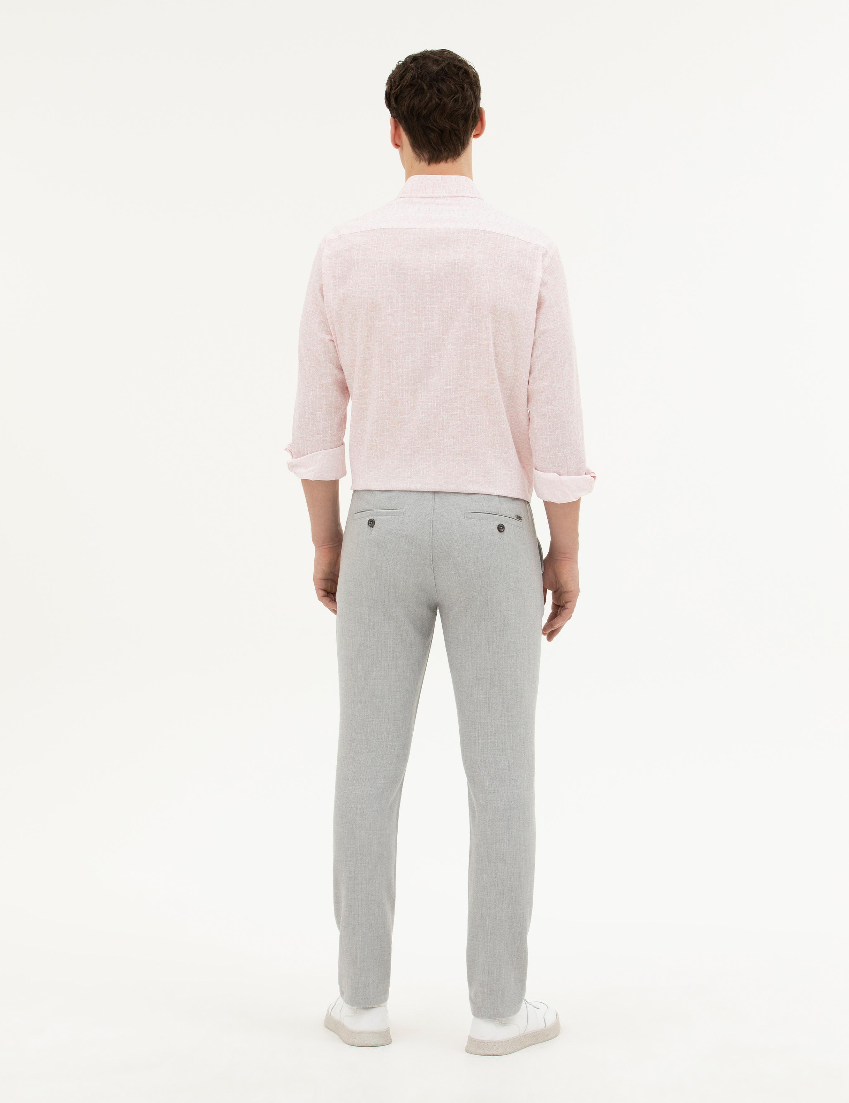 Gri Slim Fit Jogger Kanvas Pantolon