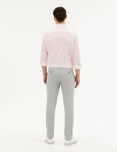 Gri Slim Fit Jogger Kanvas Pantolon