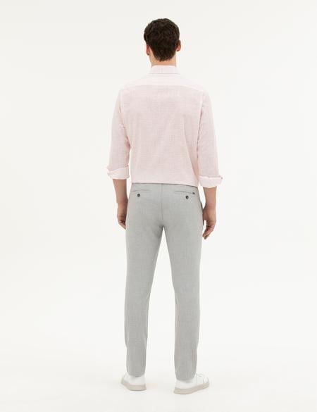 Gri Slim Fit Jogger Kanvas Pantolon - 50284271203