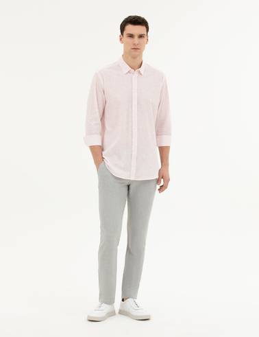 Gri Slim Fit Jogger Kanvas Pantolon