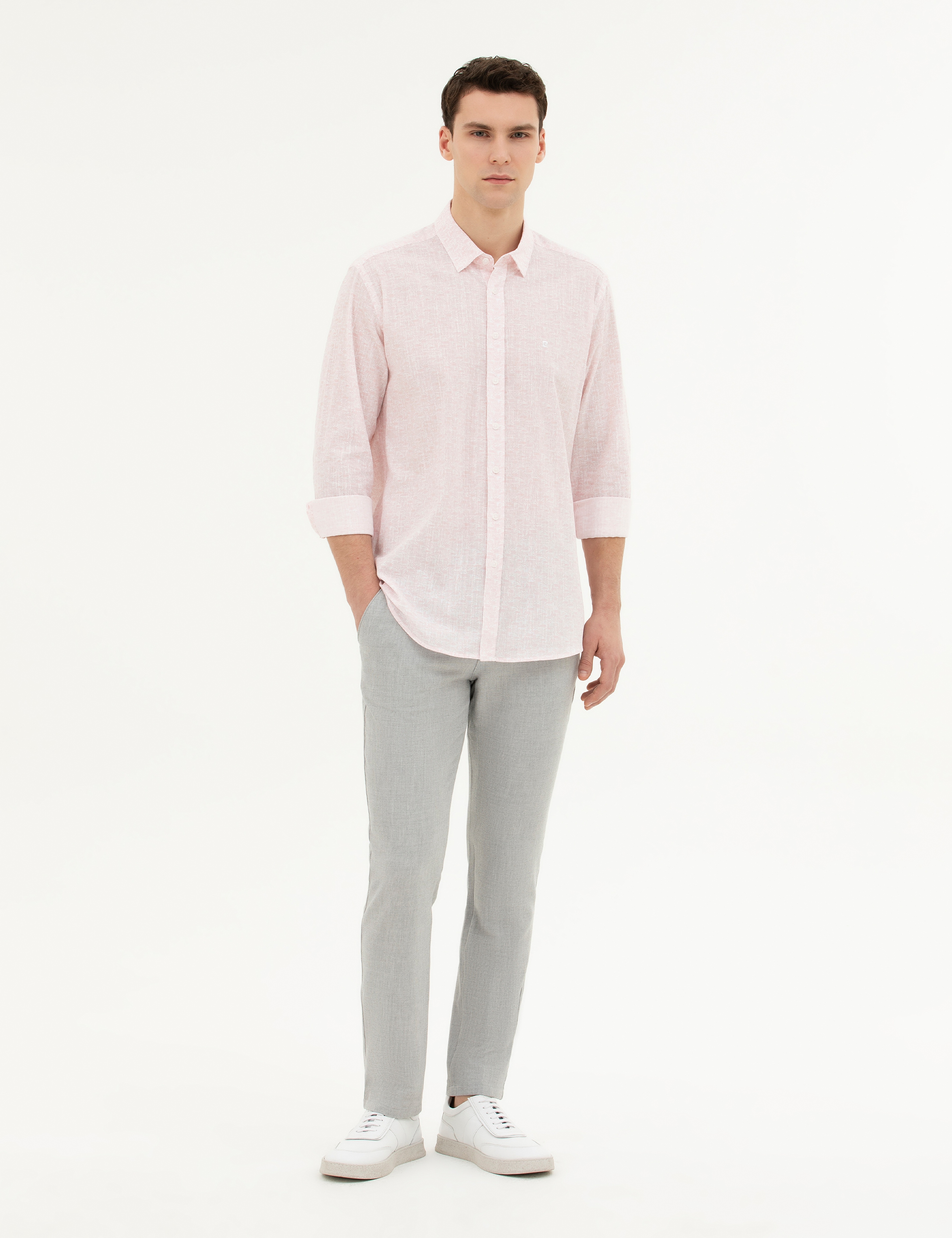 Gri Slim Fit Jogger Kanvas Pantolon