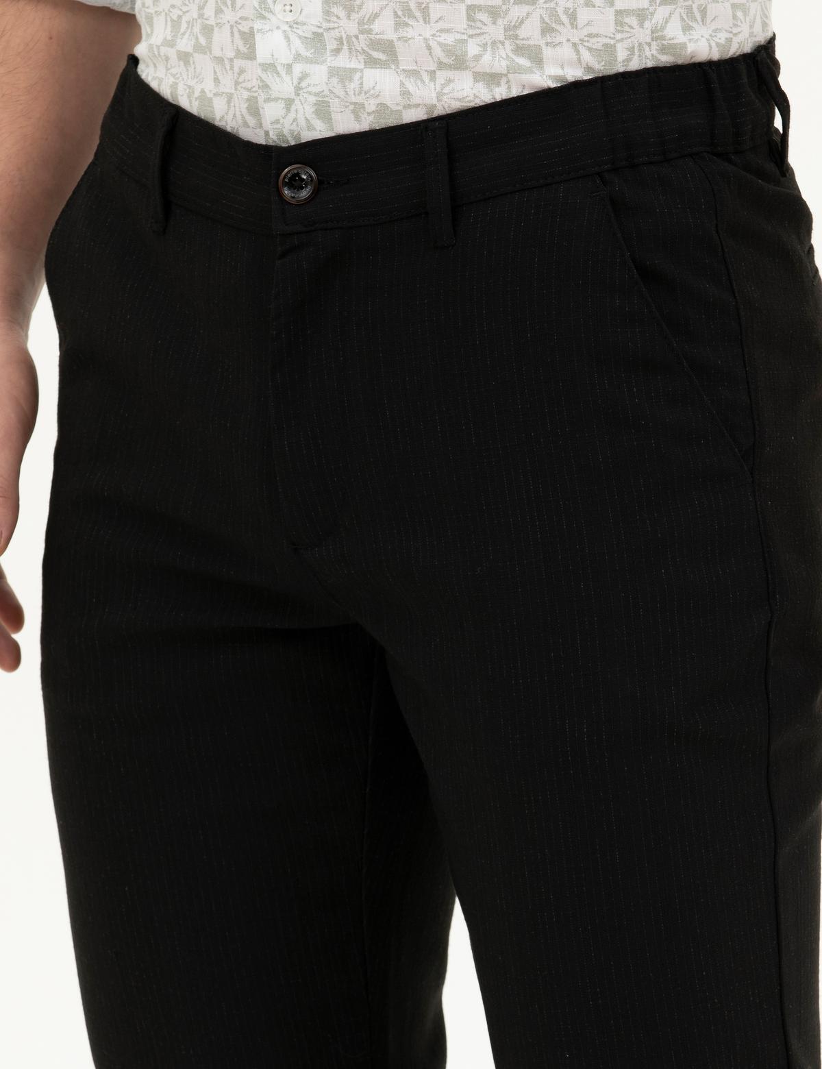 Siyah Slim Fit Kanvas Pantolon - 50288509167