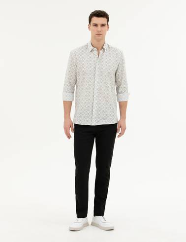 Siyah Slim Fit Kanvas Pantolon