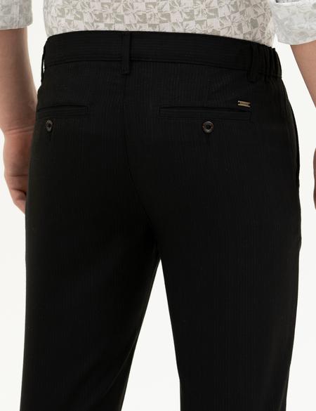 Siyah Slim Fit Kanvas Pantolon - 50288509167