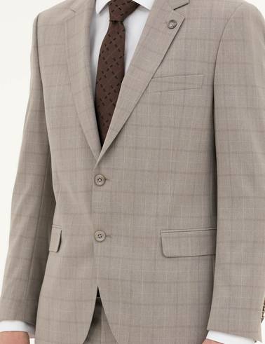 Açık Kahverengi Slim Fit Takım Elbise
