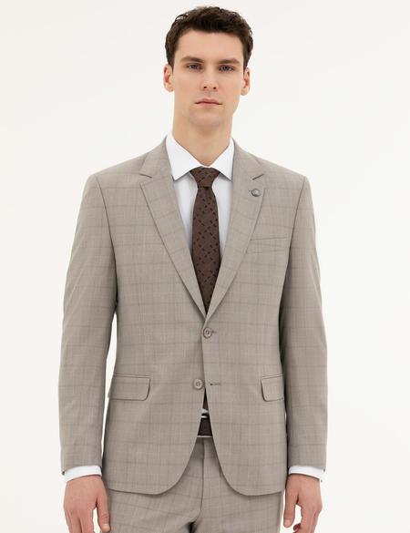 Açık Kahverengi Slim Fit Takım Elbise - 50285267005