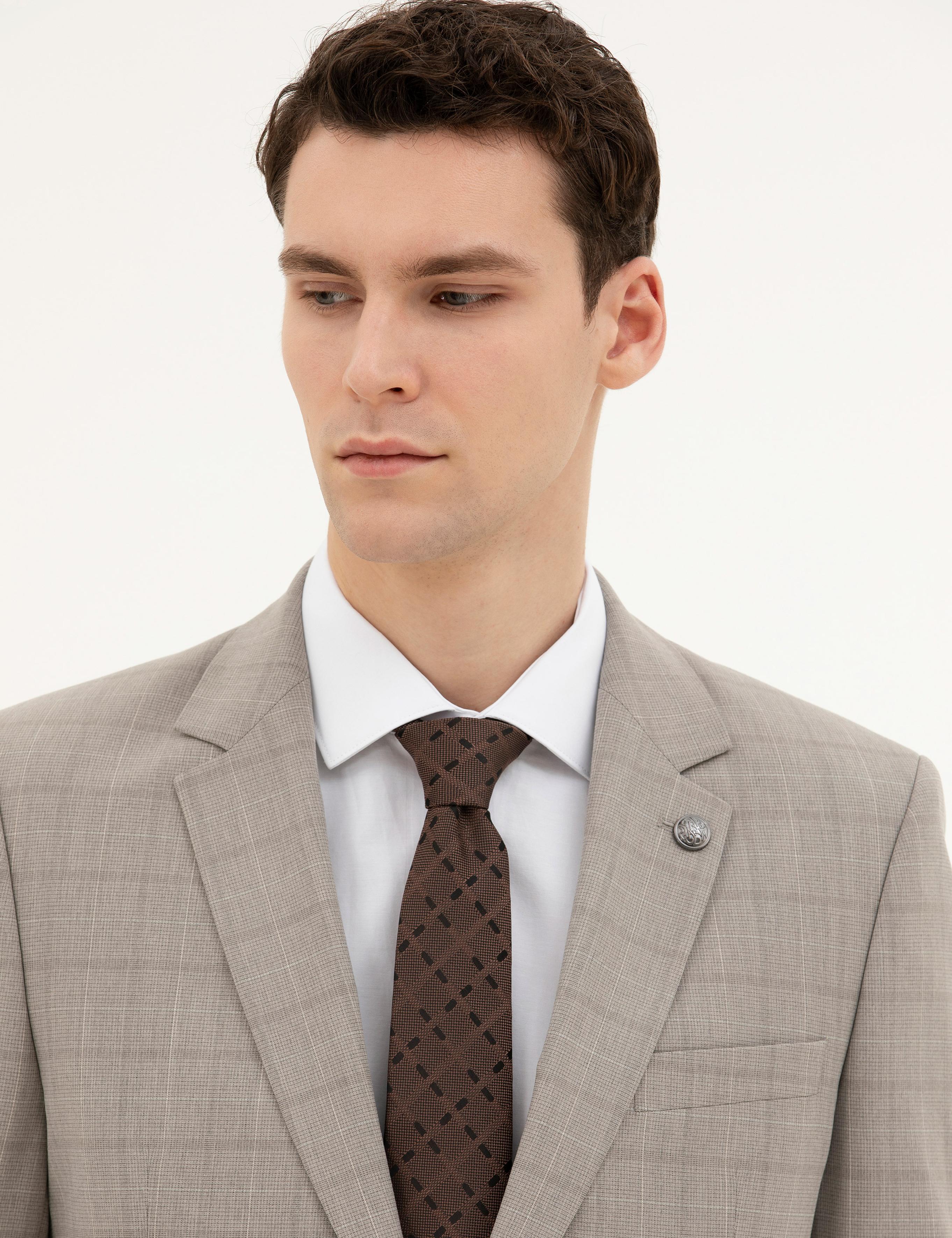 Açık Kahverengi Slim Fit Takım Elbise