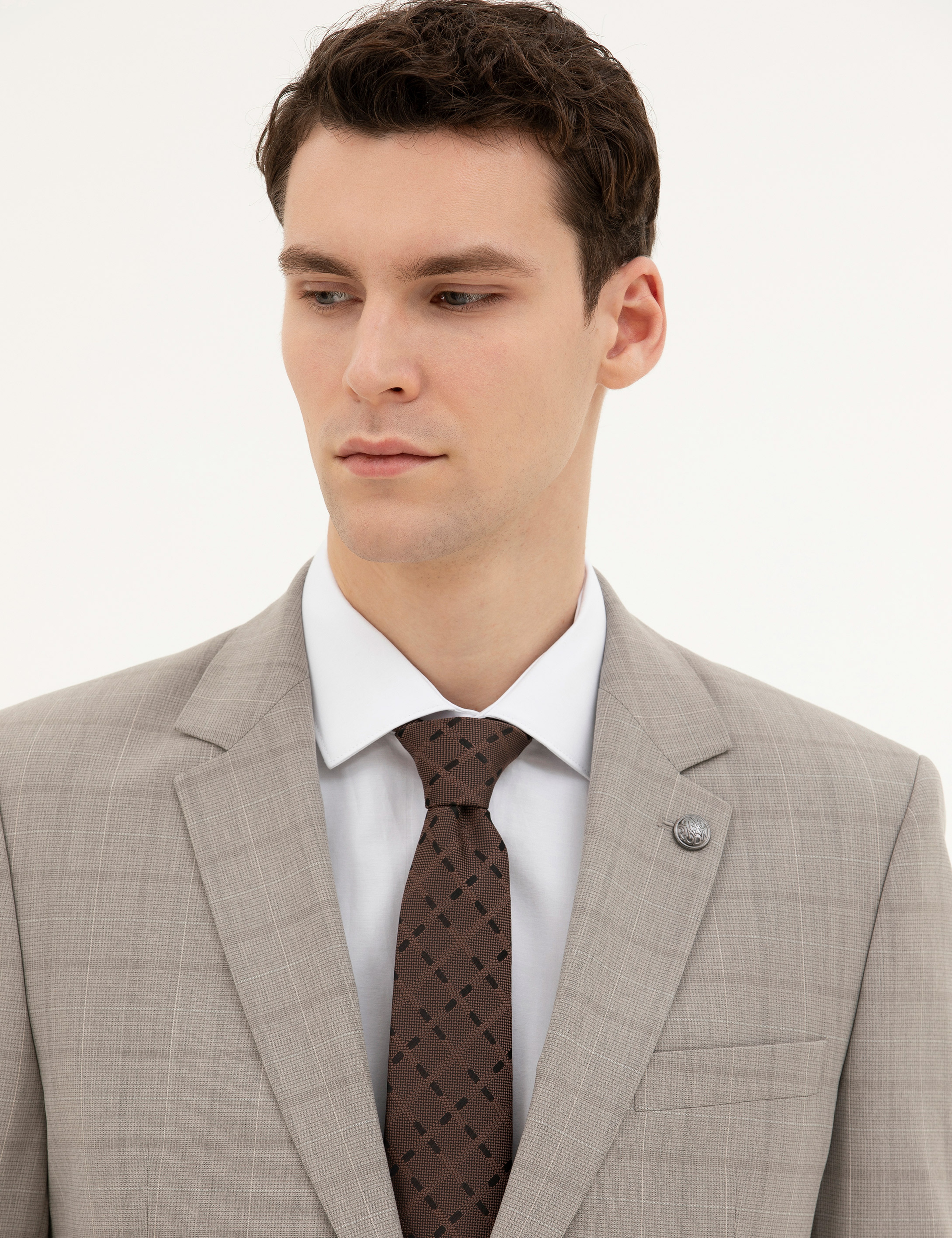 Açık Kahverengi Slim Fit Takım Elbise - Image 3