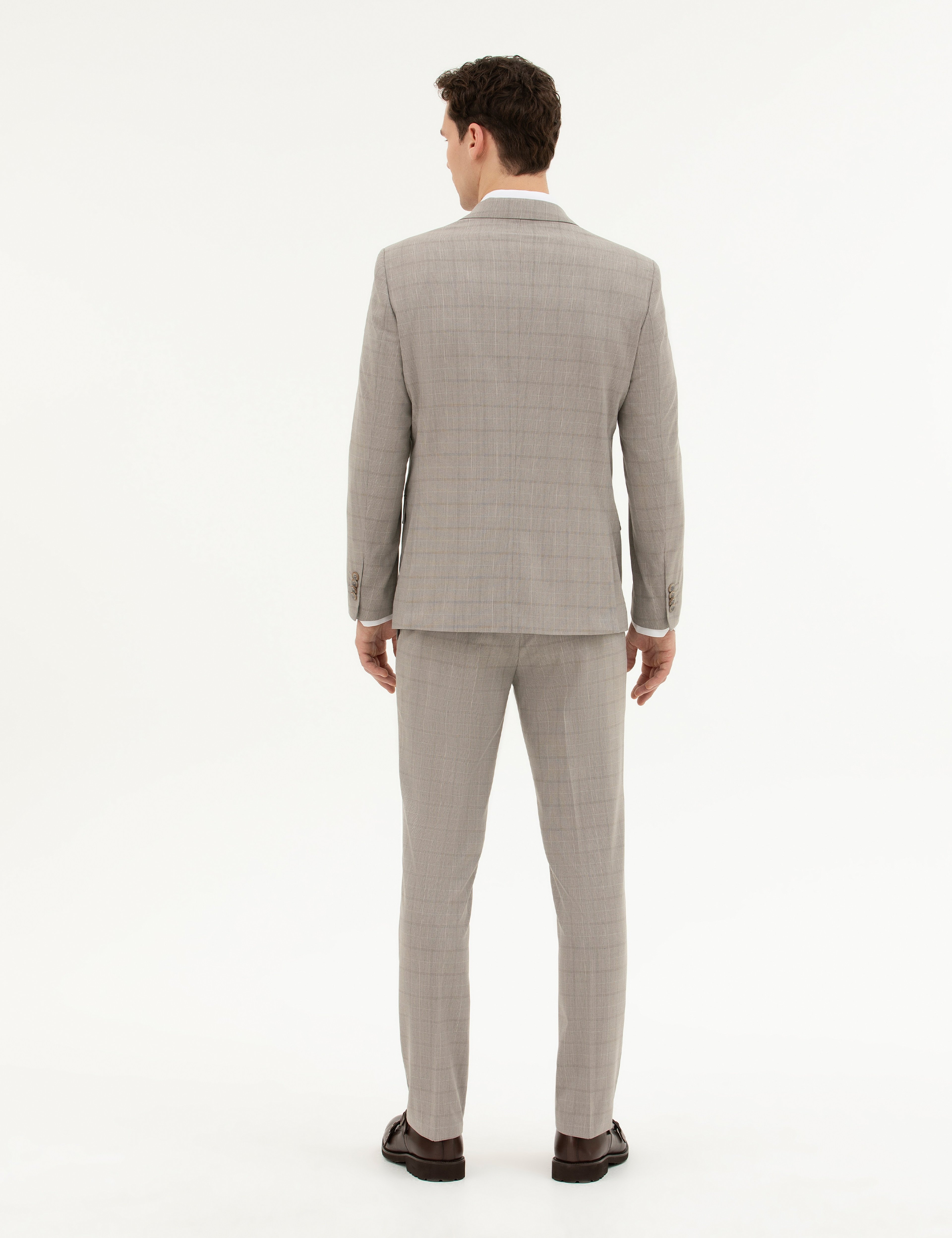 Açık Kahverengi Slim Fit Takım Elbise
