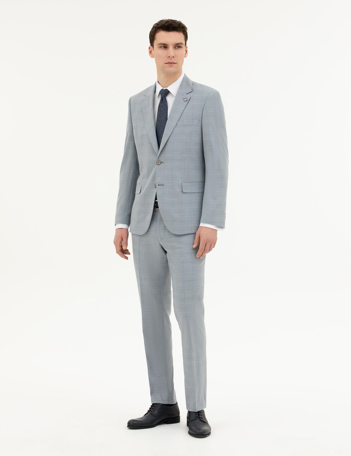 Açık Mavi Slim Fit Takım Elbise