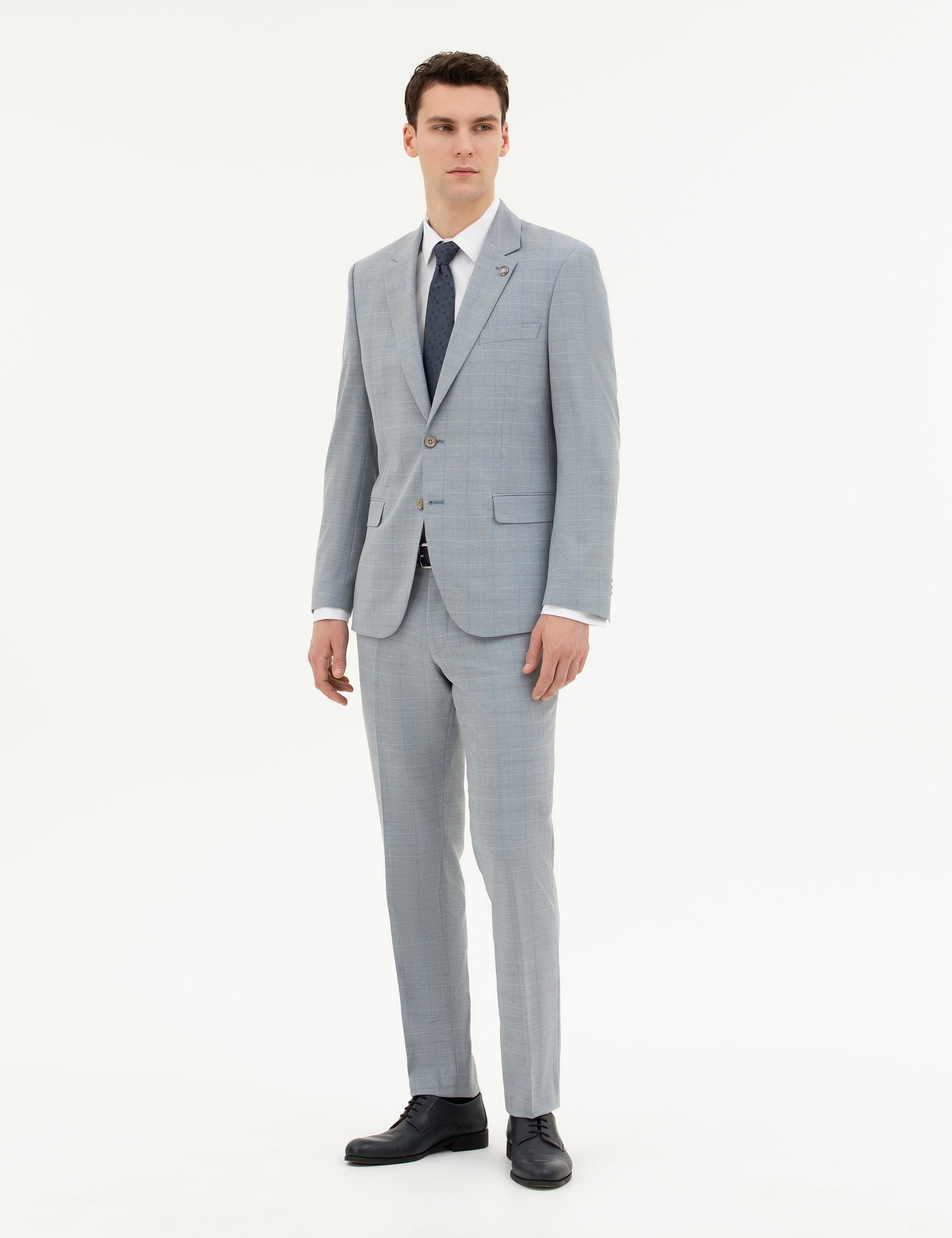 Açık Mavi Slim Fit Takım Elbise