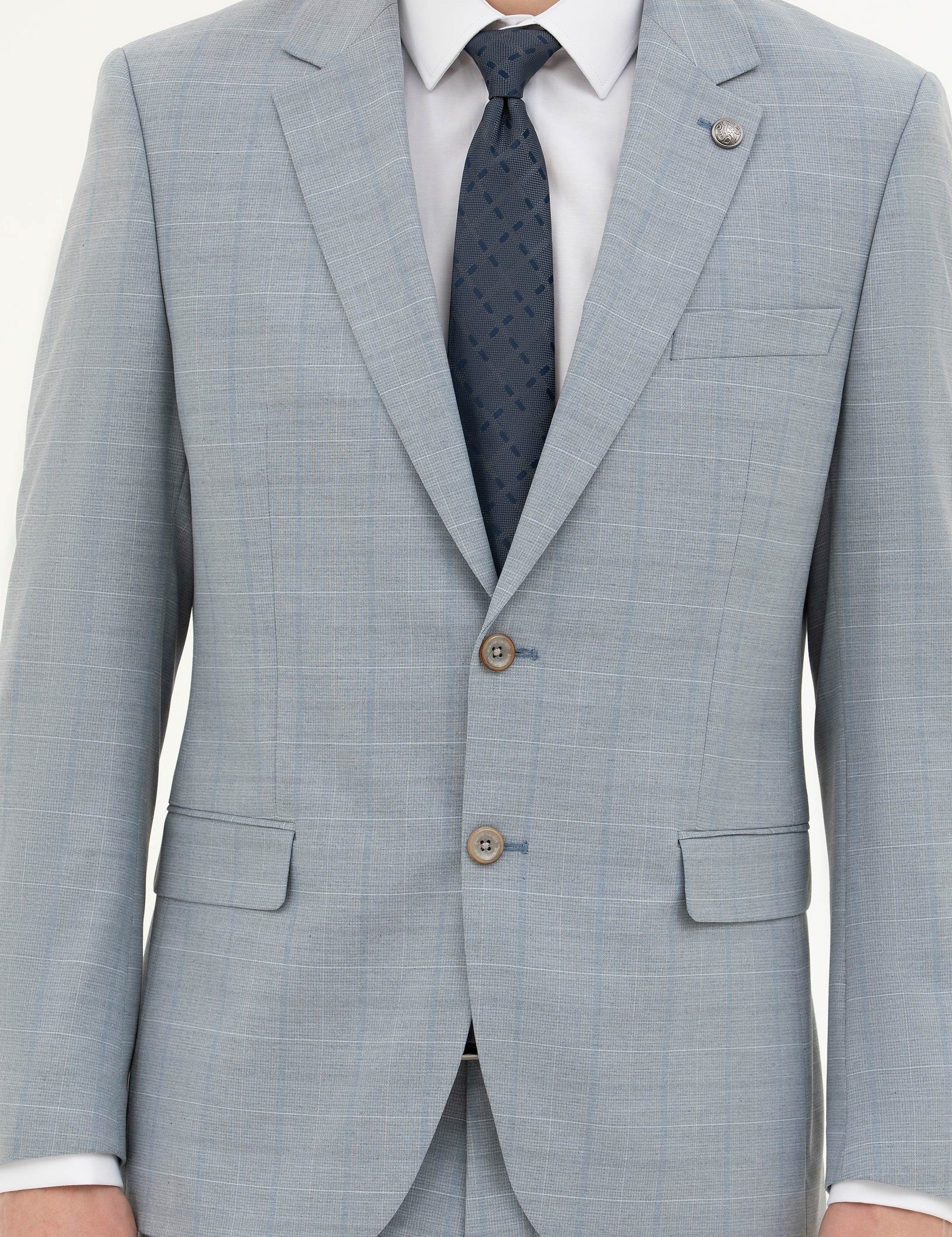 Açık Mavi Slim Fit Takım Elbise - Image 6
