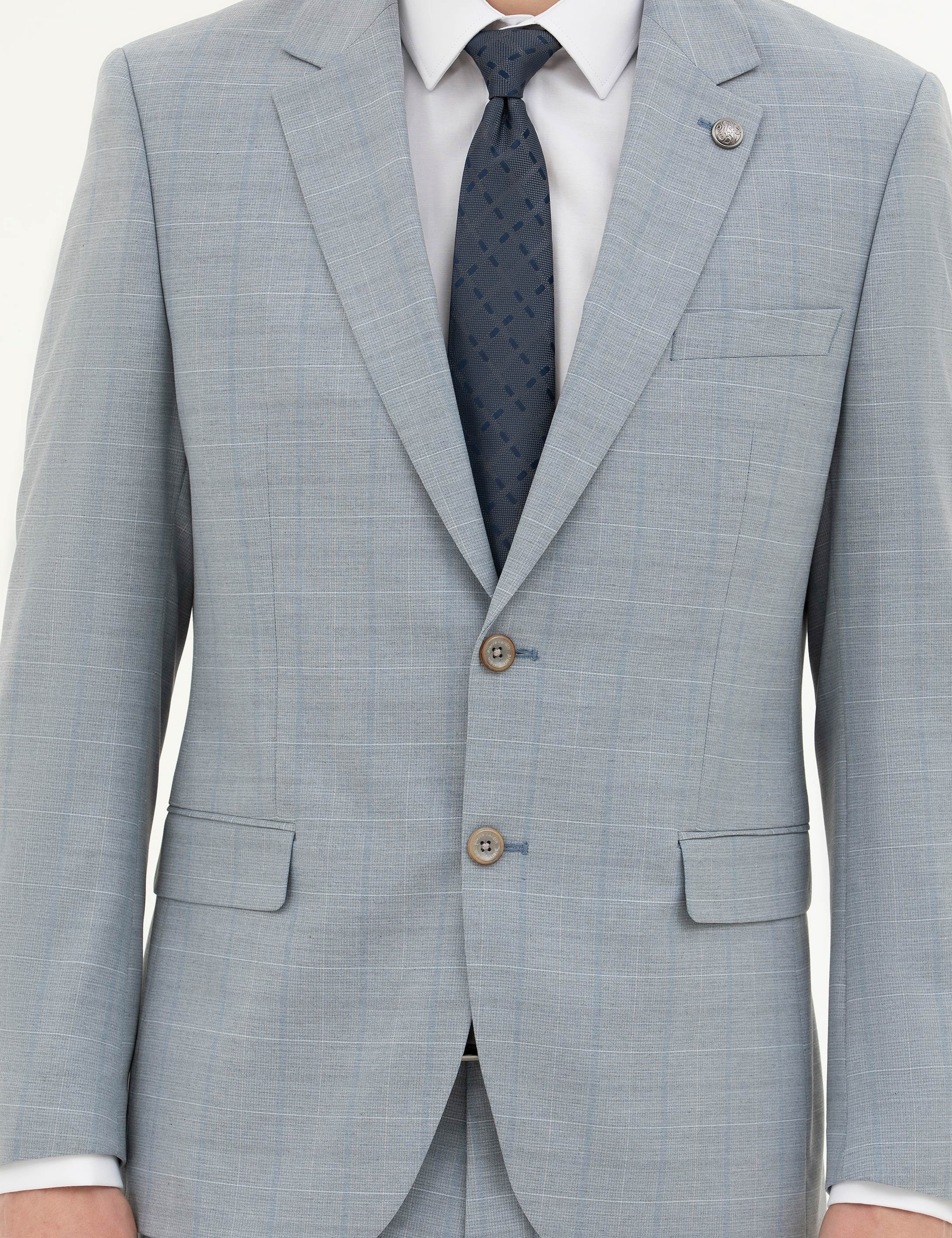 Açık Mavi Slim Fit Takım Elbise