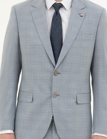 Açık Mavi Slim Fit Takım Elbise - 50285267041