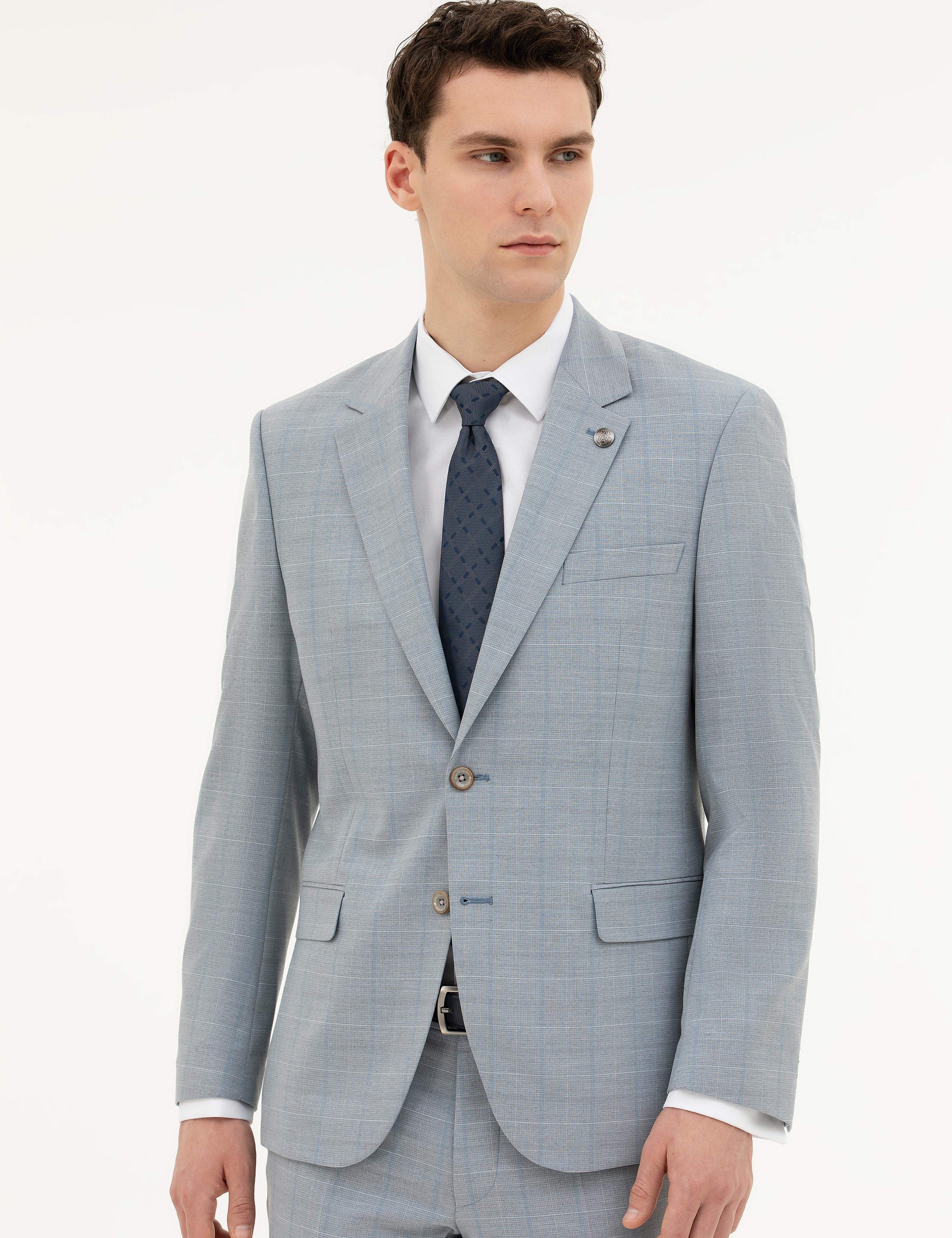 Açık Mavi Slim Fit Takım Elbise