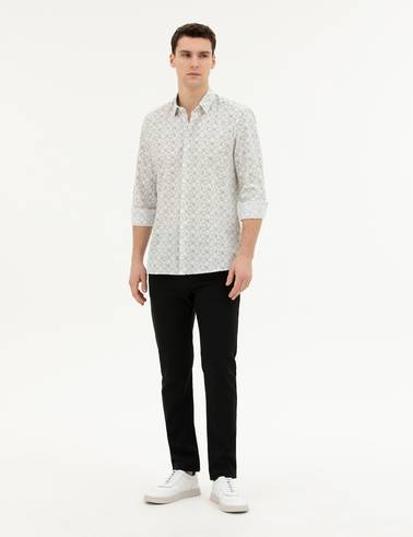 Yeşil Regular Fit Uzun Kollu Gömlek