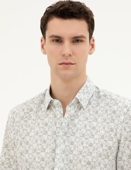 Yeşil Regular Fit Uzun Kollu Gömlek - 50284281018