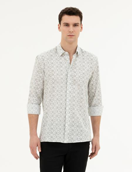 Yeşil Regular Fit Uzun Kollu Gömlek - 50284281018