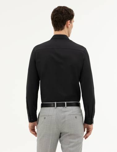 Siyah Slim Fit Uzun Kollu Gömlek
