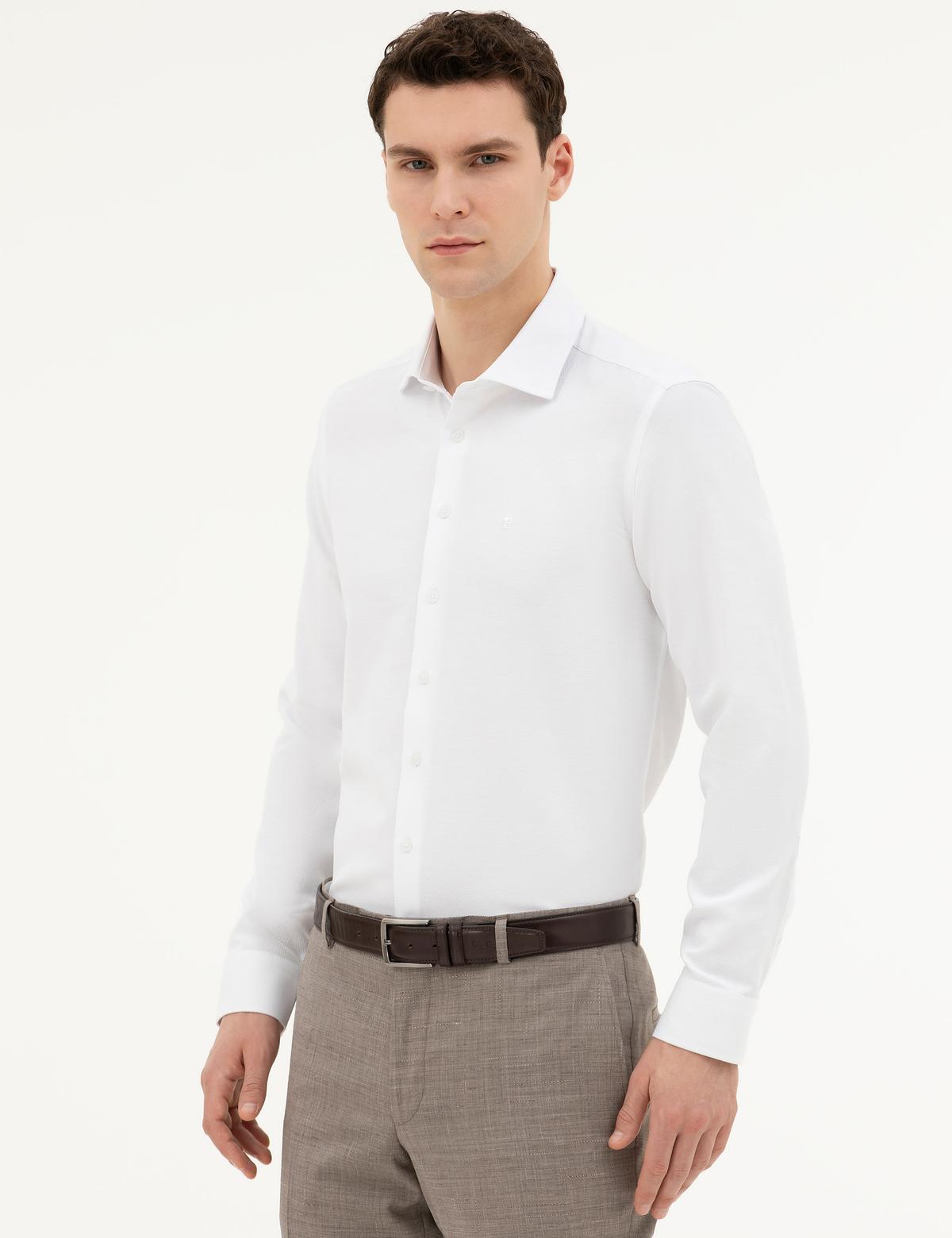 Beyaz Slim Fit Uzun Kollu Gömlek - 50282961002