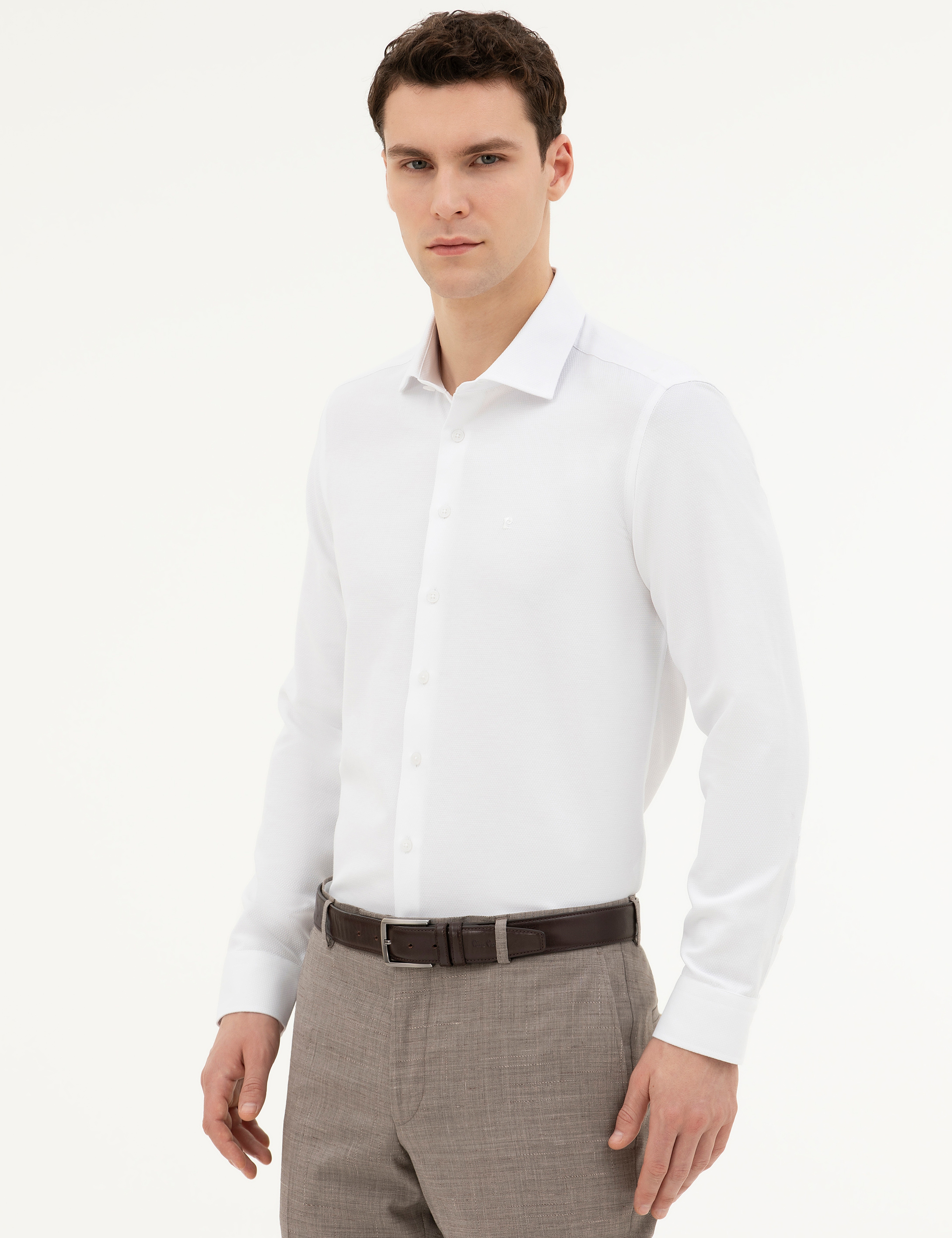 Beyaz Slim Fit Uzun Kollu Gömlek - Image 3