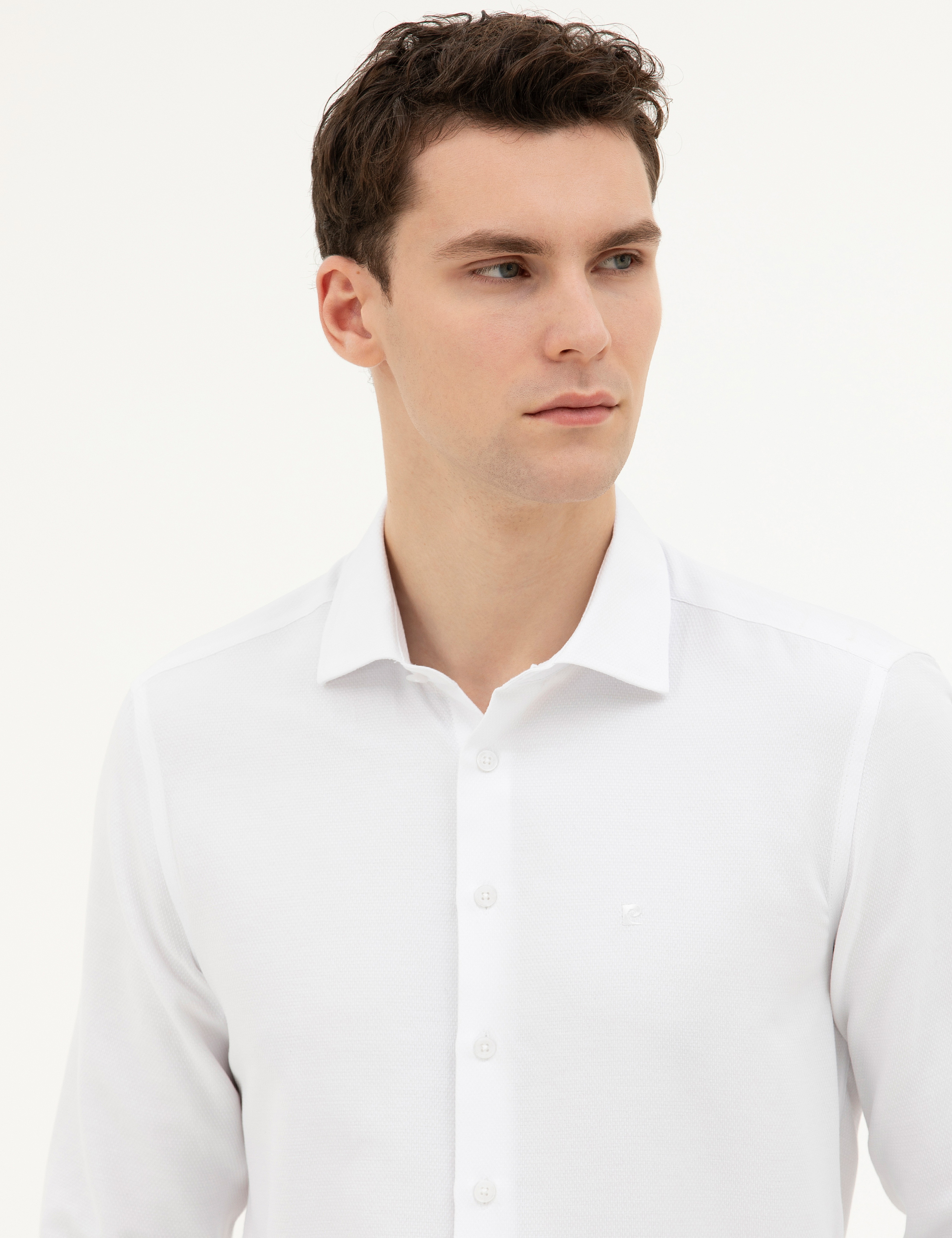 Beyaz Slim Fit Uzun Kollu Gömlek - Image 2