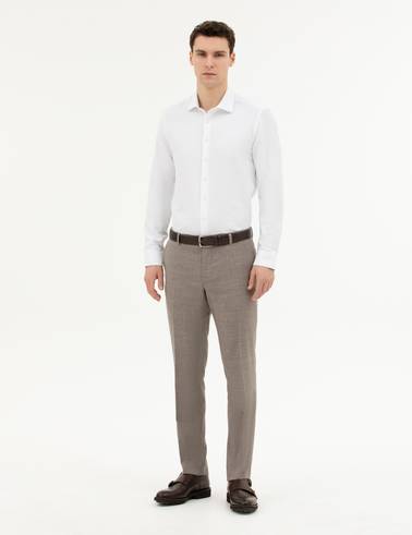 Beyaz Slim Fit Uzun Kollu Gömlek