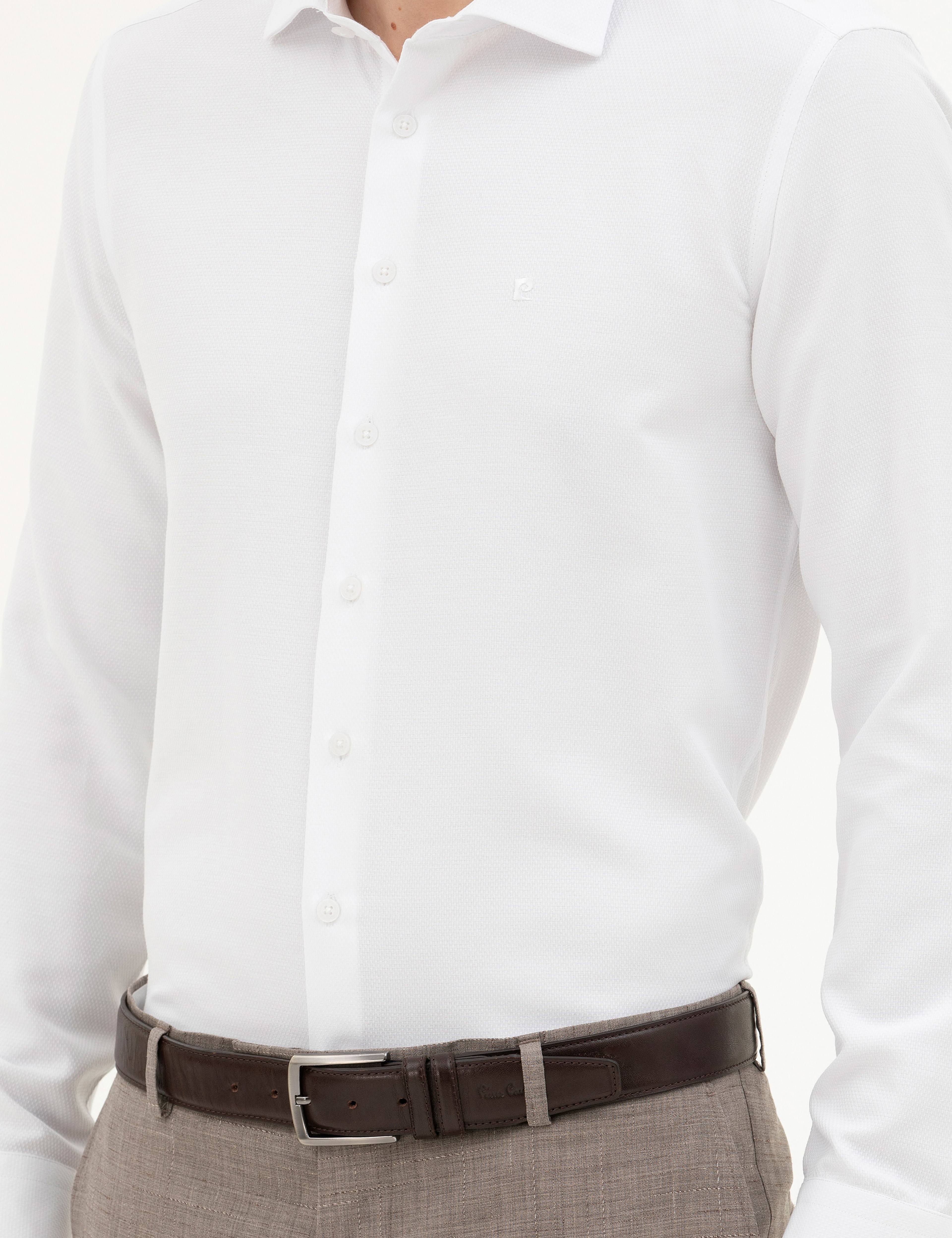 Beyaz Slim Fit Uzun Kollu Gömlek - Image 6