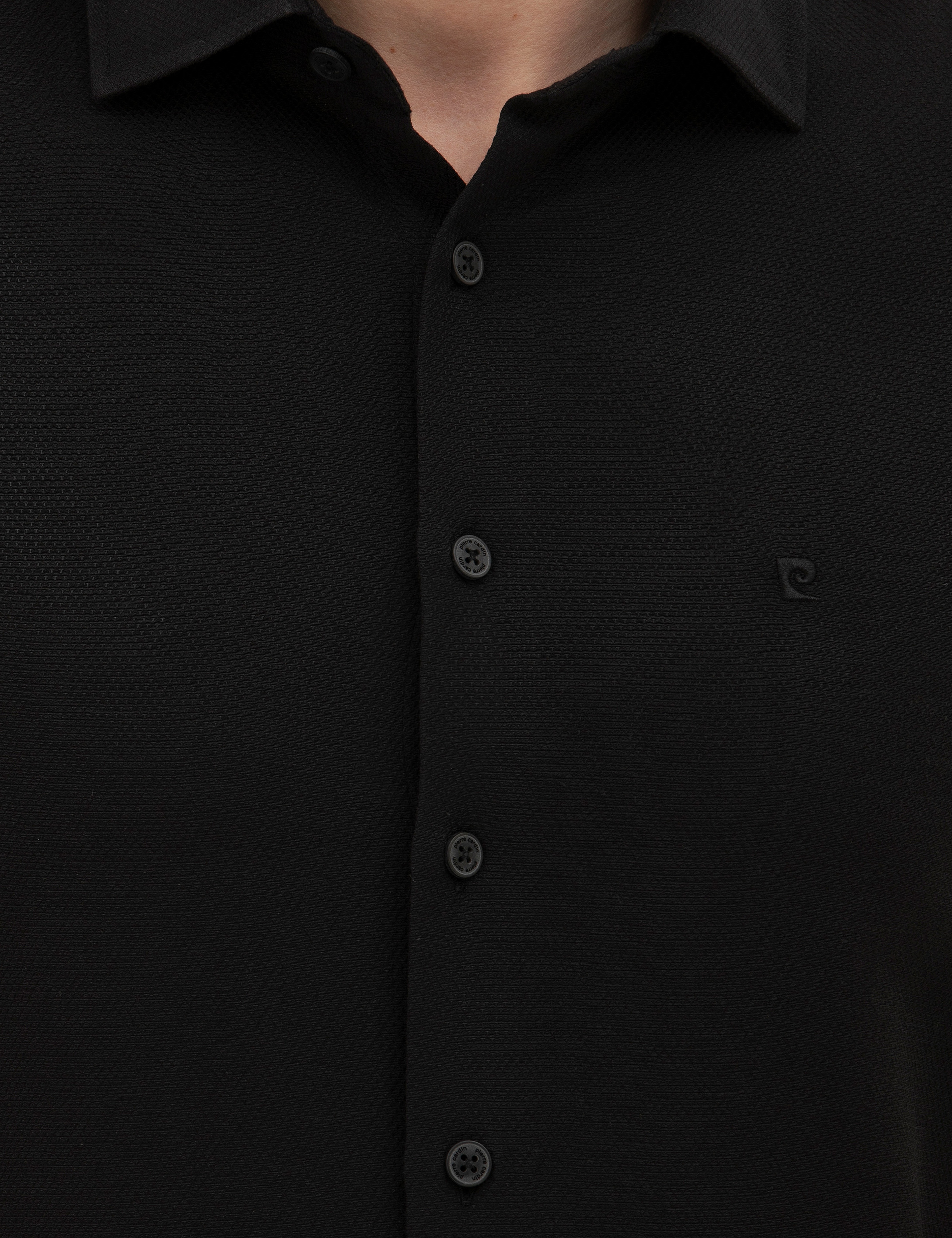 Siyah Slim Fit Uzun Kollu Gömlek - Image 7