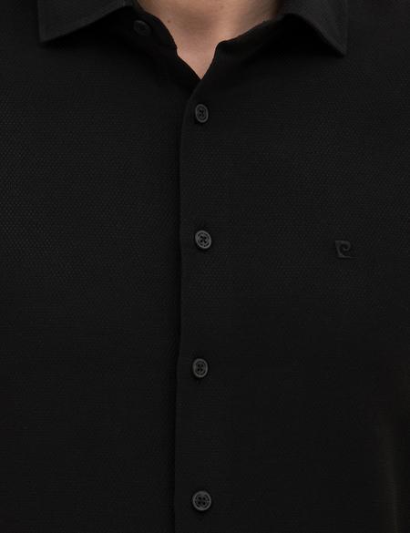 Siyah Slim Fit Uzun Kollu Gömlek - 50282961018