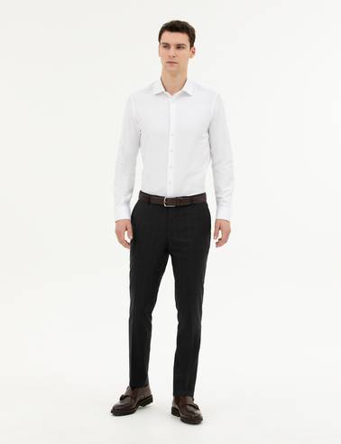 Beyaz Slim Fit Uzun Kollu Gömlek