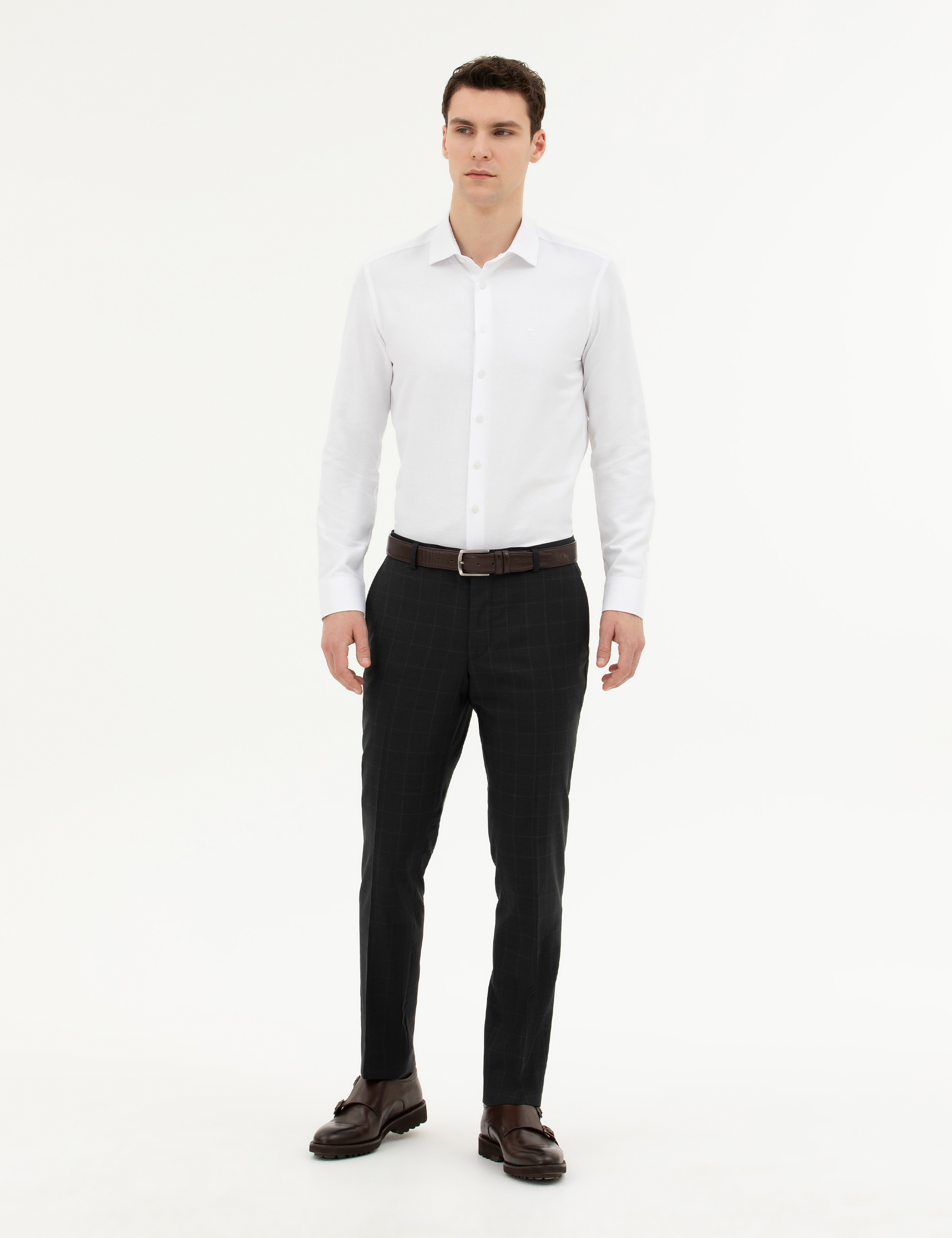 Beyaz Slim Fit Uzun Kollu Gömlek