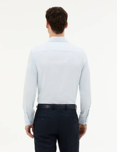 Açık Mavi Slim Fit Uzun Kollu Gömlek
