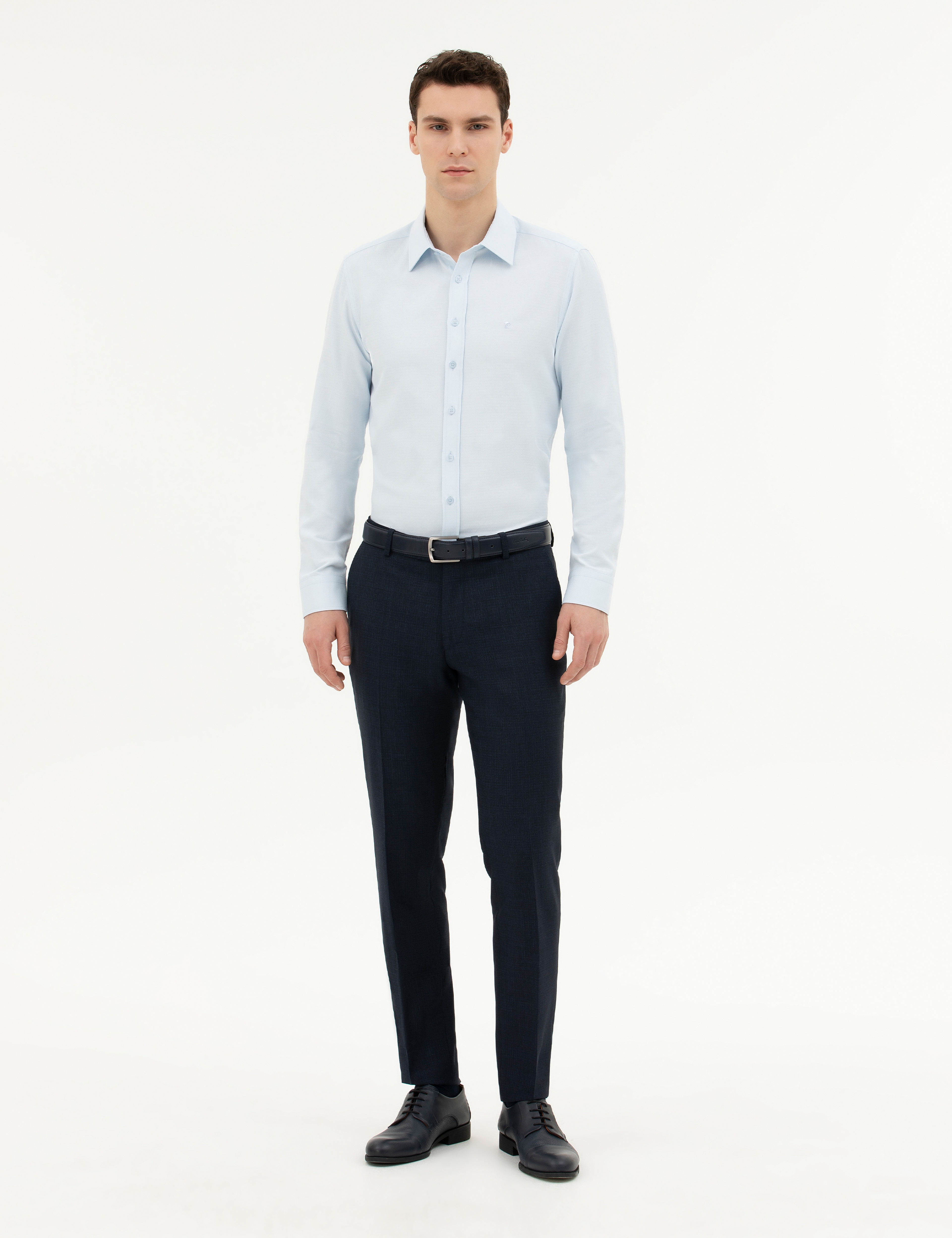 Açık Mavi Slim Fit Uzun Kollu Gömlek - Image 4