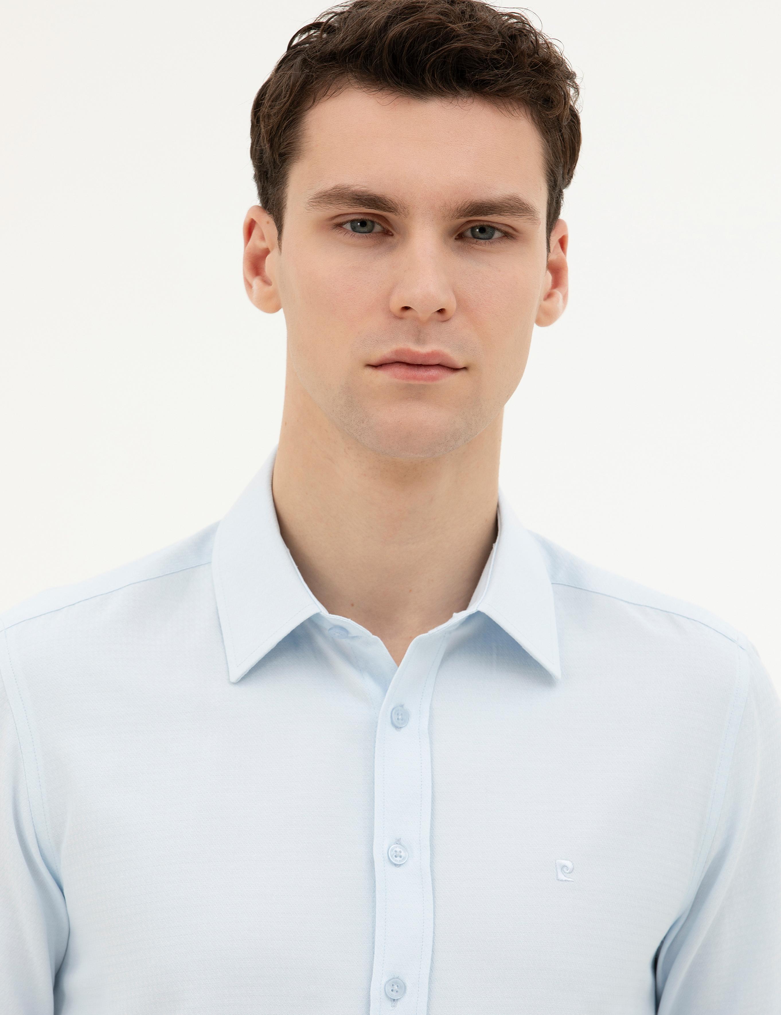 Açık Mavi Slim Fit Uzun Kollu Gömlek