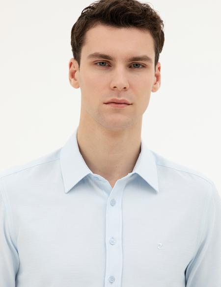 Açık Mavi Slim Fit Uzun Kollu Gömlek - 50282976013