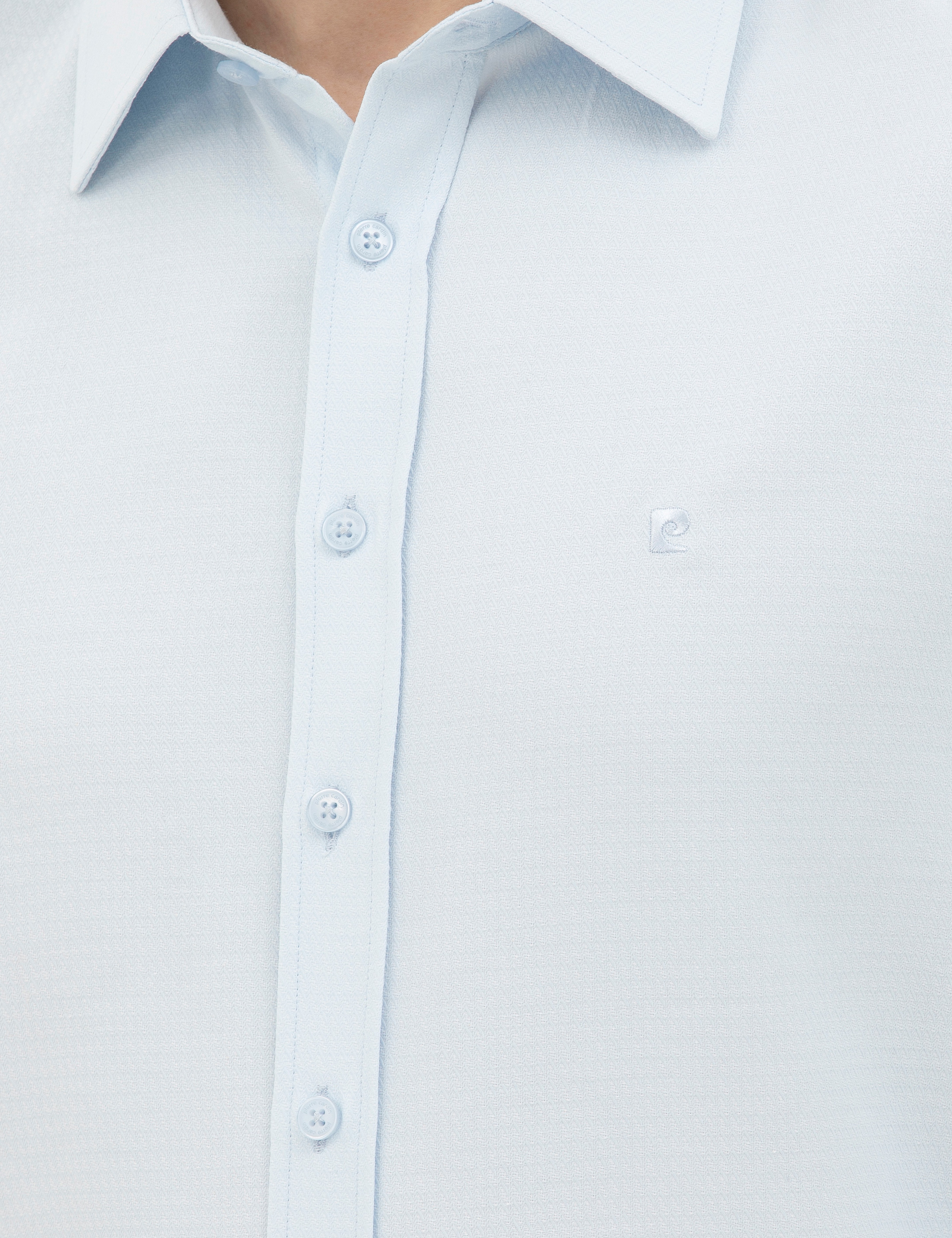 Açık Mavi Slim Fit Uzun Kollu Gömlek - Image 7